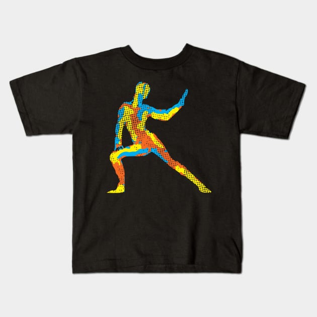 Modern Abstract Yoga Pose Kids T-Shirt by jazzworldquest